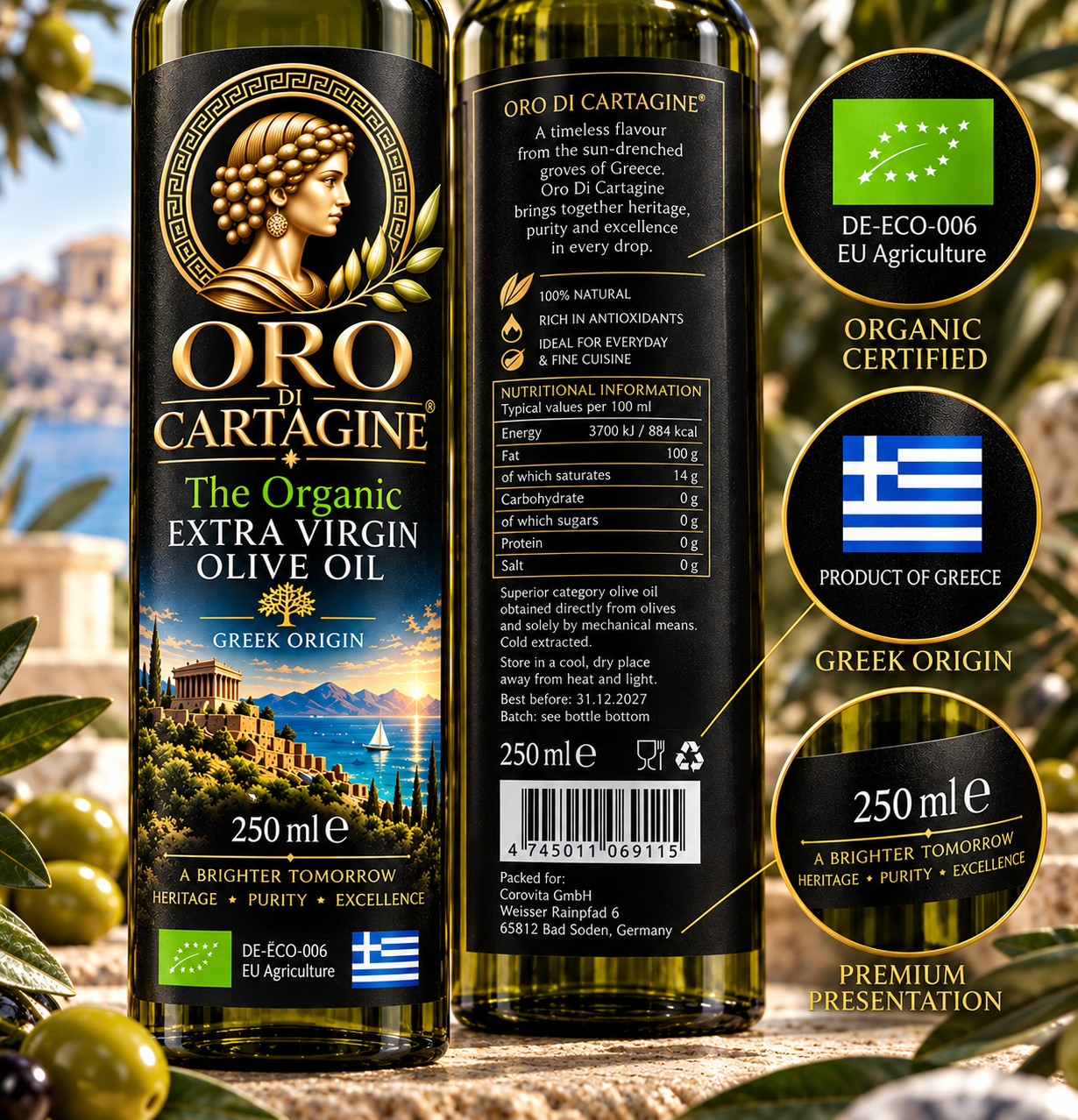 Oro Di Cartagine – The Organic Extra Virgin Olive Oil – 250 ml - Image 6