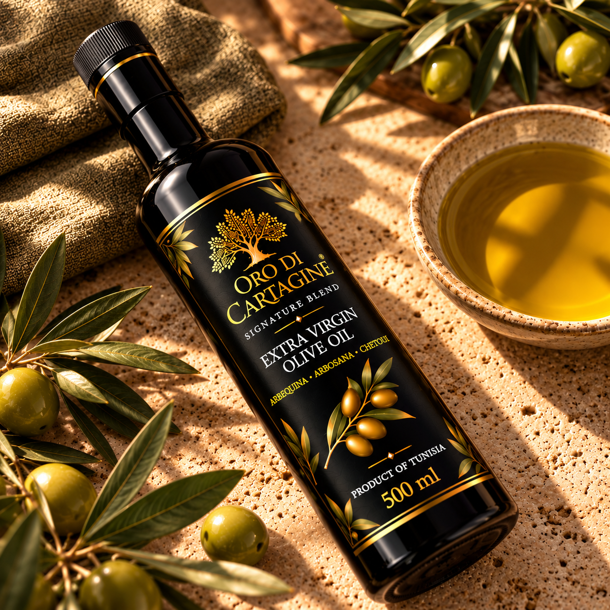 Oro Di Cartagine® Signature Blend Extra Virgin Olive Oil – 500 ml - Image 3